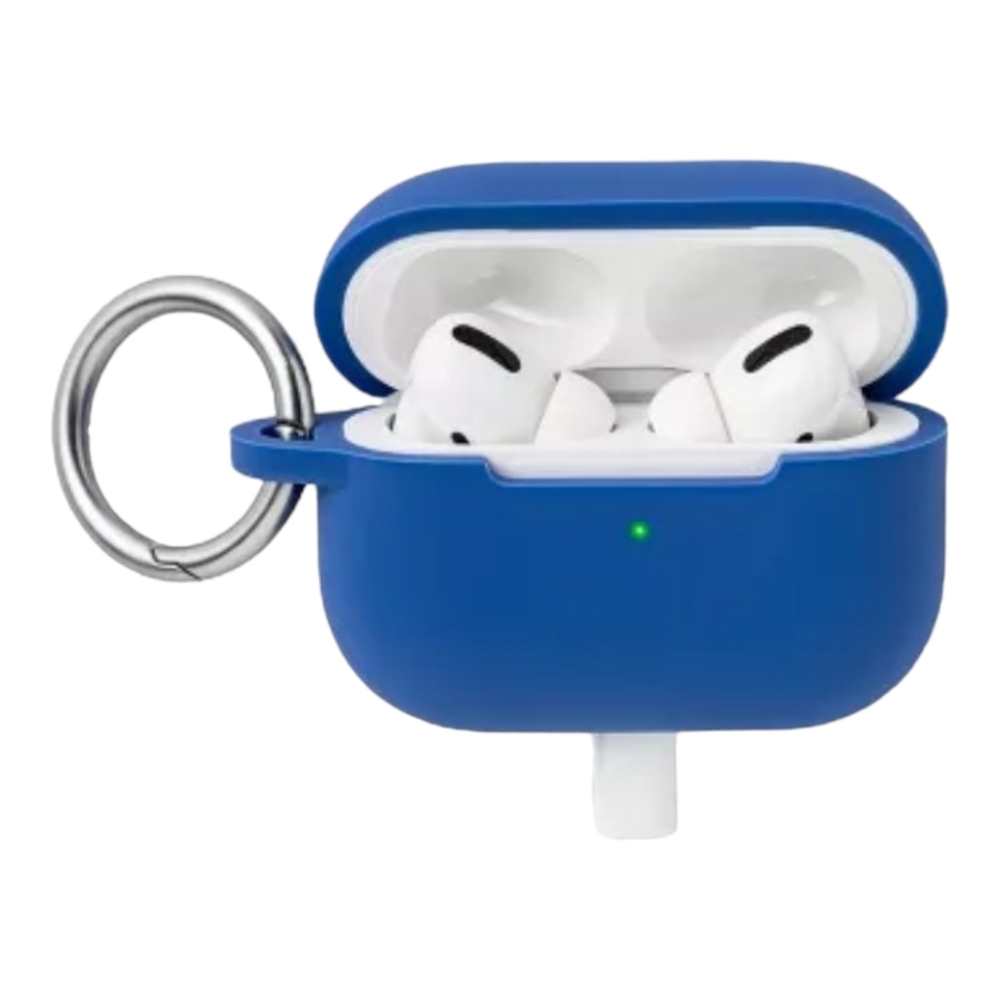 heyday Apple AirPods Pro (1/2 Generation) Sofy Blue Silicone Case Carabiner Clip